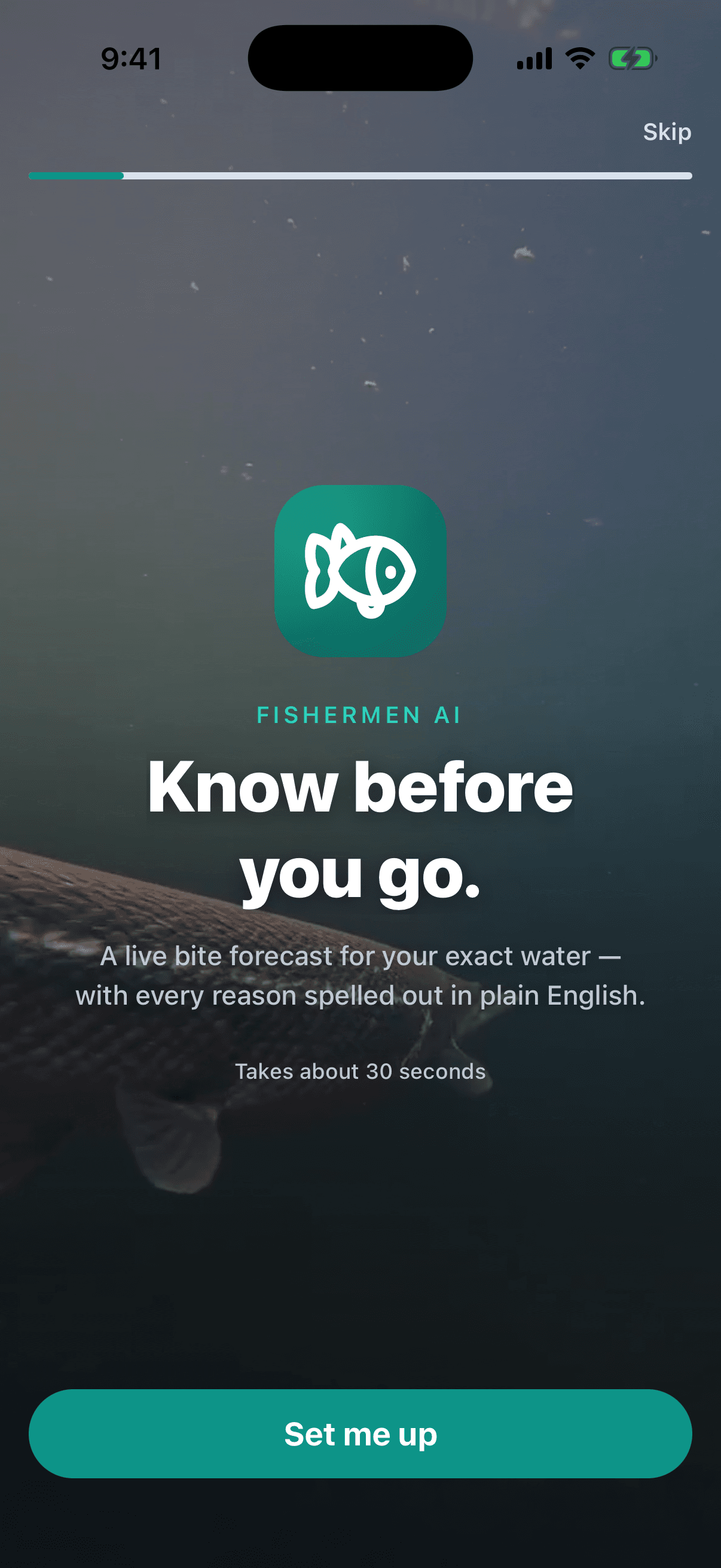 Welcome screen