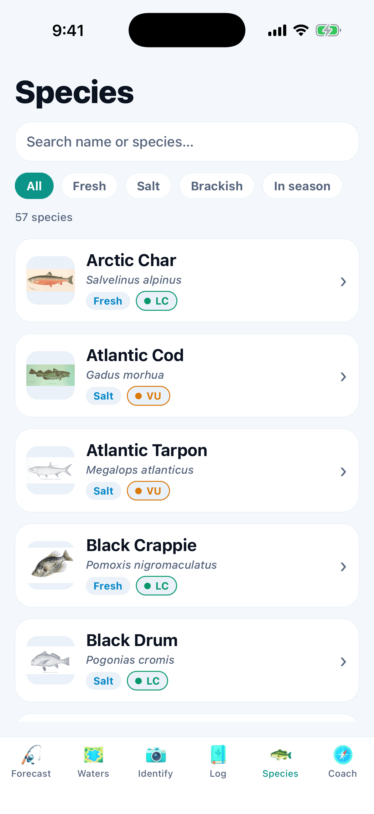Species guide